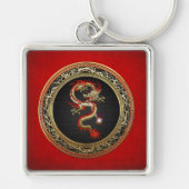 [500] Golden Chinese Dragon Fucanglong Sleutelhanger (Voorkant)