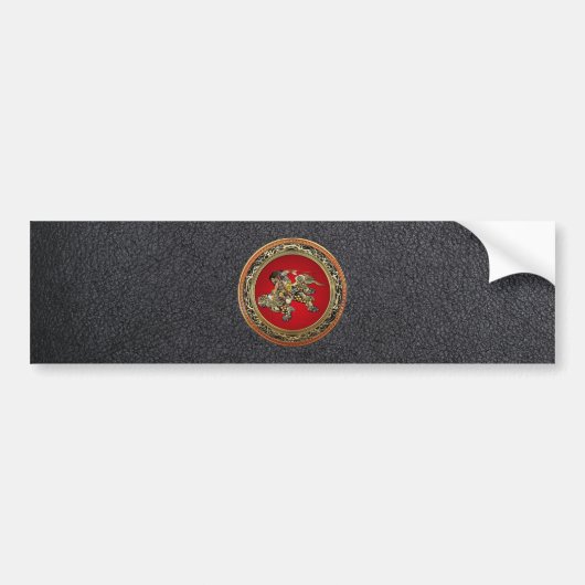 [500] Hokusai - Shoki Riding Shishi Lion Bumpersticker (Voorkant)