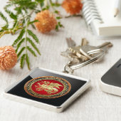 [500] IJslandse draak, Landvætir [Gold] Sleutelhanger (Zijkant)