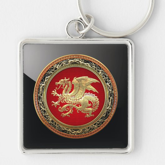 [500] IJslandse draak, Landvætir [Gold] Sleutelhanger (Voorkant)