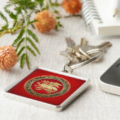 [500] IJslandse draak, Landvætir [Gold] Sleutelhanger (Zijkant)