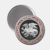 [500] IJslandse draak, Landvætir [Silver] Magneet (Voorkant / Achterkant)