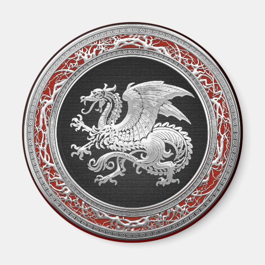 [500] IJslandse draak, Landvætir [Silver] Magneet (Voorkant)