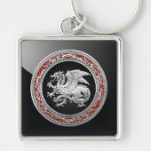 [500] IJslandse draak, Landvætir [Silver] Sleutelhanger (Voorkant)