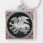 [500] IJslandse draak, Landvætir [Silver] Sleutelhanger (Voorkant)