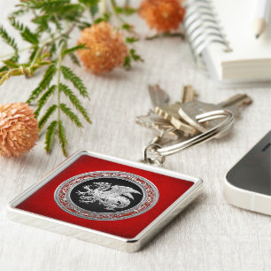 [500] IJslandse draak, Landvætir [Silver] Sleutelhanger