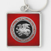 [500] IJslandse draak, Landvætir [Silver] Sleutelhanger (Voorkant)