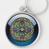 [500] Keltisch kruis [Goud met zwarte namel] Sleutelhanger (Voorkant)