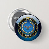 [500] Kustwacht: Kapitein (CAPT) Ronde Button 5,7 Cm (Voorkant /achterkant)