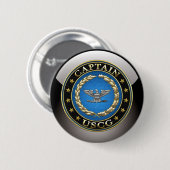 [500] Kustwacht: Kapitein (CAPT) Ronde Button 5,7 Cm (Voorkant /achterkant)