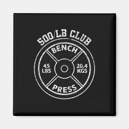500 Lbs Pound Bench Press Club Gym Weightlifting P Magneet (Voorkant)