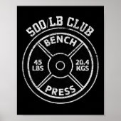 500 Lbs Pound Bench Press Club Gym Weightlifting P Poster (Voorkant)