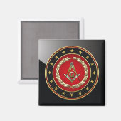 [500] Masonic Square and Compass [3rd Degree] Magneet (Voorkant / Achterkant)