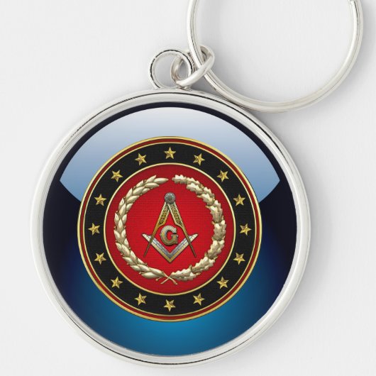[500] Masonic Square and Compass [3rd Degree] Sleutelhanger (Voorkant)