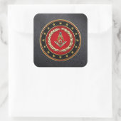 [500] Masonic Square and Compass [3rd Degree] Vierkante Sticker (Tas)