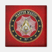 [500] Master Mason - 3rd Gradenplein & kompassen Magneet (Voorkant)