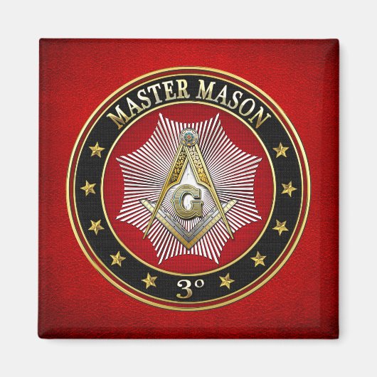 [500] Master Mason - 3rd Gradenplein & kompassen Magneet (Voorkant)