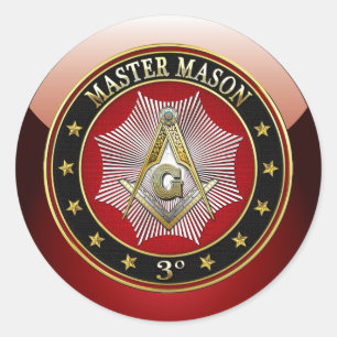 [500] Master Mason - 3rd Gradenplein & kompassen Ronde Sticker