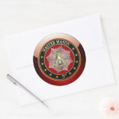 [500] Master Mason - 3rd Gradenplein & kompassen Ronde Sticker (Envelop)