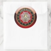 [500] Master Mason - 3rd Gradenplein & kompassen Ronde Sticker (Tas)