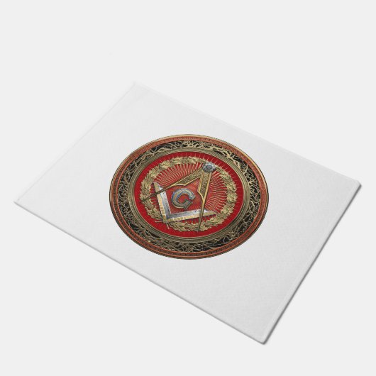 [500] Master Mason - Gold Square & Compass Deurmat (Schuin)