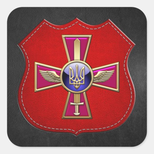 [500] Oekraïense luchtmacht Emblem Vierkante Sticker (Voorkant)