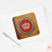 [500] Princess King-Queen Crown [Belg.Gold] Vierkante Sticker (Envelop)