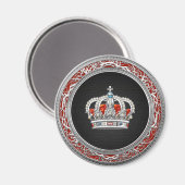 [500] Princess King-Queen Crown [Zilver] Magneet (Voorkant / Achterkant)