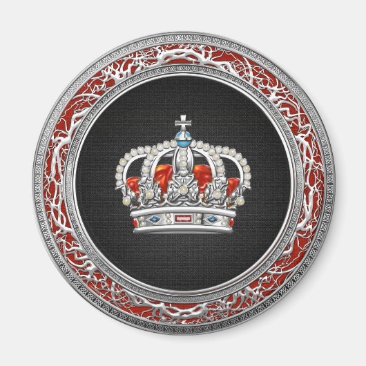 [500] Princess King-Queen Crown [Zilver] Magneet (Voorkant)