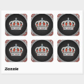 [500] Princess King-Queen Crown [Zilver] Vierkante Sticker (Vel)