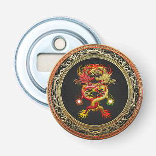 [500] Rode en gele dragons Button Flesopener