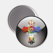 [500] Rosy Cross (Roos Croix) Magneet (Voorkant / Achterkant)