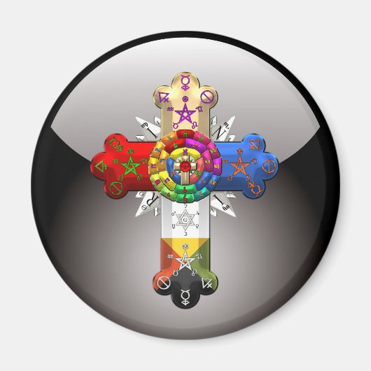 [500] Rosy Cross (Roos Croix) Magneet (Voorkant)