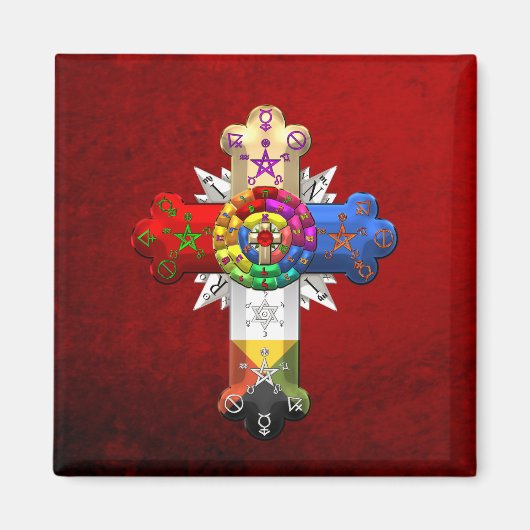 [500] Rosy Cross (Roos Croix) Magneet (Voorkant)