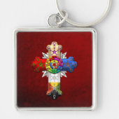 [500] Rosy Cross (Roos Croix) Sleutelhanger (Voorkant)
