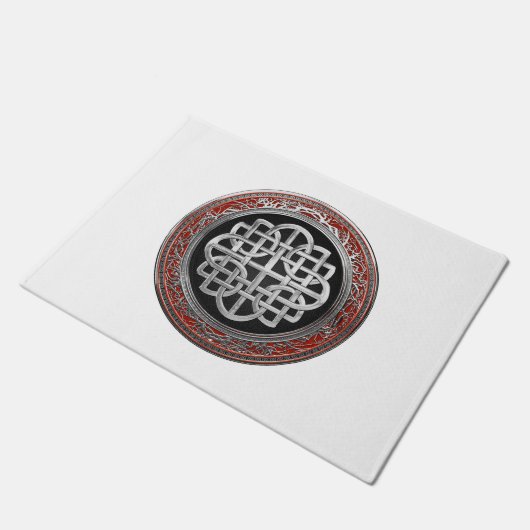 [500] Sacred Celtic Silver Knot Cross Deurmat (Schuin)