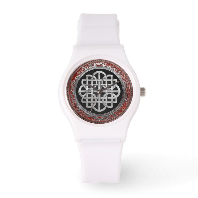 [500] Sacred Celtic Silver Knot Cross Horloge (Voorkant)