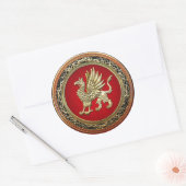 [500] Sacred Gold Griffin Ronde Sticker (Envelop)