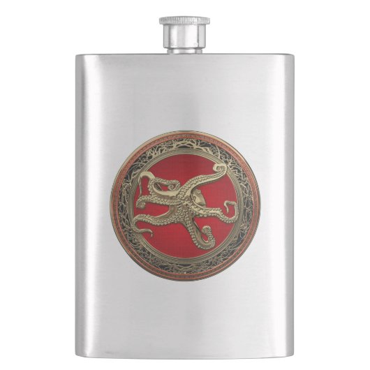 [500] Sacred Gold Octopus in Defensief Posture Flacon (Voorkant)