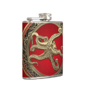 [500] Sacred Gold Octopus in Defensief Posture Heupfles (Rechts)