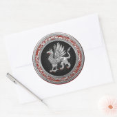 [500] Sacred Silver Griffin Ronde Sticker (Envelop)