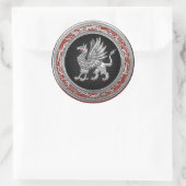 [500] Sacred Silver Griffin Ronde Sticker (Tas)