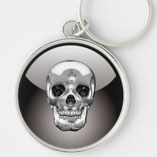 [500] Silver Human Skull Sleutelhanger