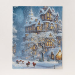 500 Stuk Kerstpuzzels - Feestelijk Kasteel Legpuzzel