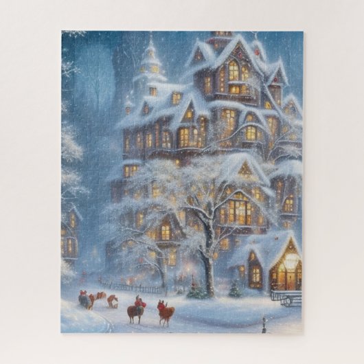 500 Stuk Kerstpuzzels - Feestelijk Kasteel Legpuzzel (Verticaal)