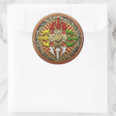[500] Tibetan Double Dorje Mandala Ronde Sticker (Tas)