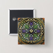 [500] Treasure Trove: Celtic Cross Vierkante Button 5,1 Cm (Voorkant /achterkant)
