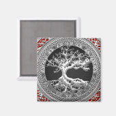 [500] Treasure Trove: Celtic Tree of Life [Silver] Magneet (Voorkant / Achterkant)