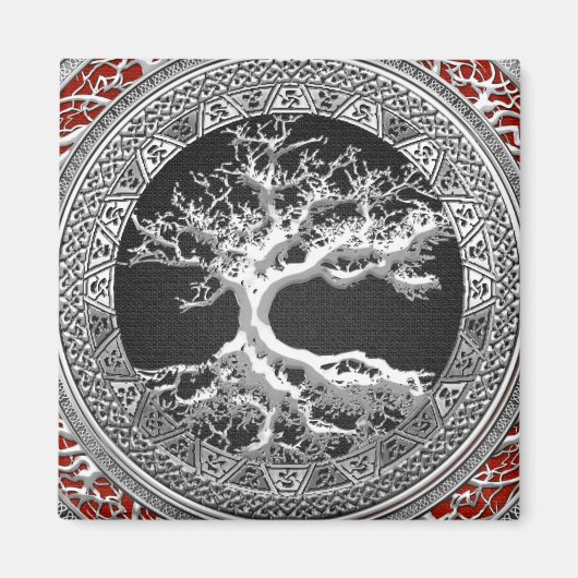 [500] Treasure Trove: Celtic Tree of Life [Silver] Magneet (Voorkant)
