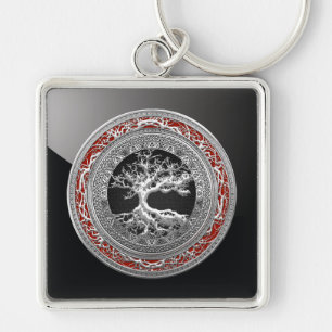 [500] Treasure Trove: Celtic Tree of Life [Silver] Sleutelhanger